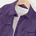 thumbnail image 6 of Mooqilaa Boys Button Down Shirts, Spring Fall Casual Corduroy Collared Long Sleeve Shirts Purple Size 6-7 T, 6 of 6