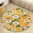 thumbnail image 4 of Floral Colorful Flower Floral Medallion Round Rug - Small Round Area Rug, Soft Non-Slip Machine Washable Bedroom Mat Indoor Accent Entry Carpet for Office Desk Dorm Hallway, 4 of 6
