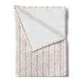 thumbnail image 2 of Vintage Soft Flannel Fleece Throw Blanket, Vintage Corsage of Pastel Colored Flowers with Vertical Stripes, Cozy Plush for Indoor and Outdoor Use, 50" x 70", Pale Pink White, by Ambesonne, 2 of 5