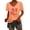 Orange, variant on HOWPAY Womens Summer Tops Short Sleeve V Neck Tees Loose Fit Baggy Work Pullover Lightweight Comfy Vintage Y2K Clothes Black L