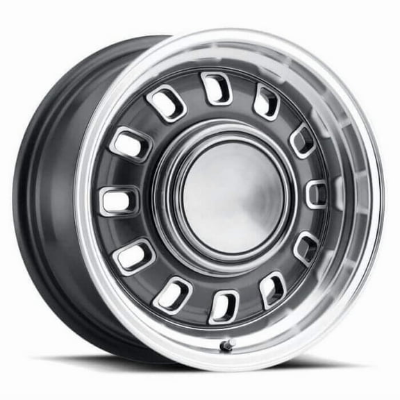 Legendary Wheels 12 Slot - 15 x 7 in. - 5 x 4.5 - 3.75 bs - Charcoal