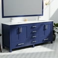 thumbnail image 6 of Navy Blue Double Bath Vanity 72 In. W X 22 D - White Quartz Top & Faucet Scratch- And Stain- Spacious Interior Storage 72"w 22"d With Stain Countertop Soft Close Cabinets Drawers Abundant Space, 6 of 7