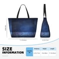 thumbnail image 4 of Gaeub Retro Blue Glitter Print Beach Bag,Large Tote Bag,Waterproof Sandproof Women Tote Bag,Pool Bag with Zipper for Gym Grocery Travel, 4 of 7