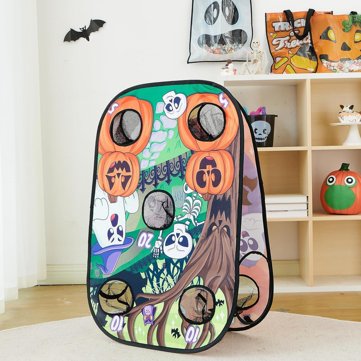 Joyfy Halloween Toss Game Board with Bean Bag for Kids Outdoor Toys, Halloween Party Favor, Beach Yard Outdoor Activities, Family Party Supplies，Camping Outside Play Toy
