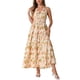 thumbnail image 2 of Vestido Boho de Cuello Halter INSPIRE CHIC para Mujeres, Vestido Maxi Floral Sin Mangas con Cintura Elástica, Vestido de Verano Color Albaricoque XL, 2 of 6