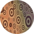thumbnail image 1 of Ahgly Company Indoor Round Patterned Bronze Brown Area Rugs, 3' Round, 1 of 6