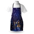 thumbnail image 3 of Christmas Apron Winter Night Country Landscape with Little House Among Pine Trees and Snow, Unisex Kitchen Bib Apron with Adjustable Neck for Cooking Baking Gardening, Navy Blue Yellow, by Ambesonne, 3 of 3