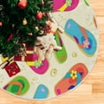 thumbnail image 5 of FMSHPON Yellow Colorful Flip Flops Xmas Christmas Tree Skirt Stand Mat for Holiday Party Decoration Indoor Outdoor 48 inches, 5 of 6