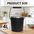 thumbnail image 2 of Stainless Steel Insulated Ice Bucket with Lid & Handle, Large Capacity Beverage Cooler for Beer, Wine & Ice, Double Wall Ice Bucket for Party, Patio, Outdoor Use, Black, 2 of 8