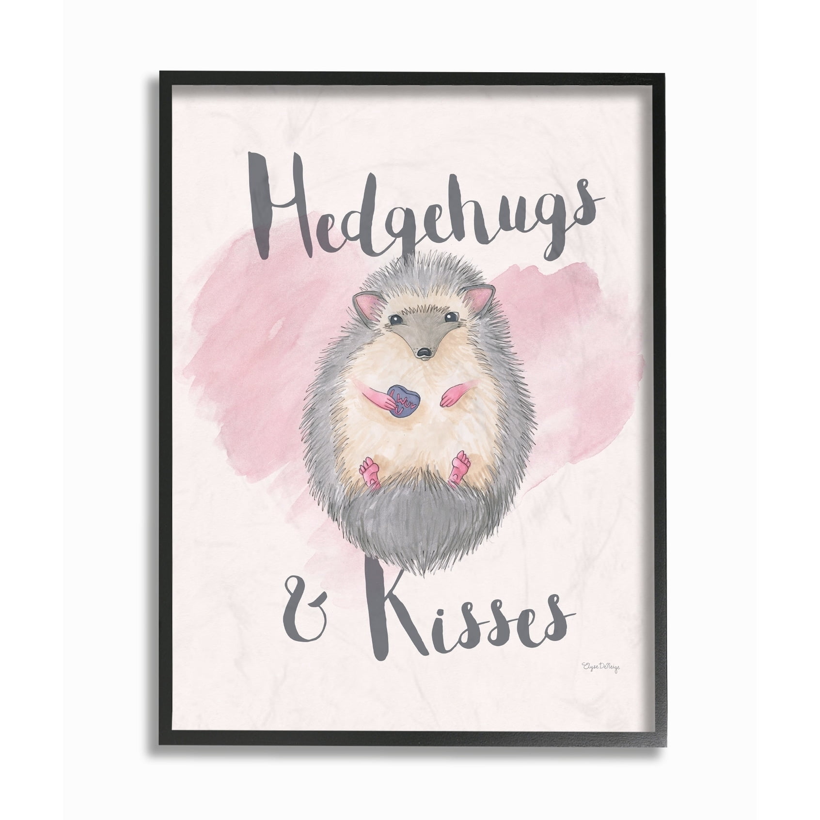The Stupell Home Decor Collection Hedgehugs and Kisses Framed Giclee Wall Art