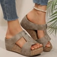 thumbnail image 2 of Dakaela Wedge Sandals for Women Cork Sole Non Slip Platform Summer Shoes Casual Walking Slides Khaki 8, 2 of 8