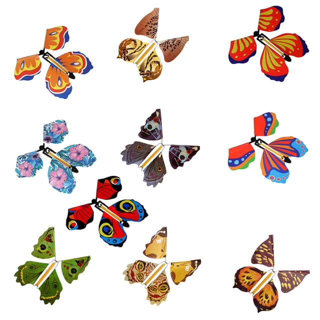 10/set juguetes voladores mariposas mágicas regalo para niños tarjetas de felicitación juguetes de cuerda creativo regalo fiesta Sunnimix juguetes de estrés