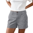 thumbnail image 5 of hoksml Classic Chino Shorts for Women - Mid Rise, Button Closure with Multi-Pockets, 5 of 8