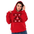 thumbnail image 4 of Ugly Christmas T-Rex Dinosaur Party Unisex Plus Fleece Graphic Hoodie Brisco Brands 3X, 4 of 5