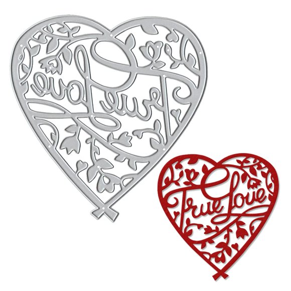LANGFON Valentine Metal Cutting Dies, Love Heart Backgroound Die Cuts for Card Making Valentine's Day DIY Scrapbooking and Photo Album Card Craft Decoration