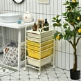 thumbnail image 3 of Costway 6 Drawer Rolling Storage Cart Scrapbook Paper Office Organizer Yellow, 3 of 9