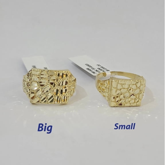 10k Nugget Ring Yellow Gold Women Men Real Genuine 10Kt (Ring Size:6; Size Type:Small;)