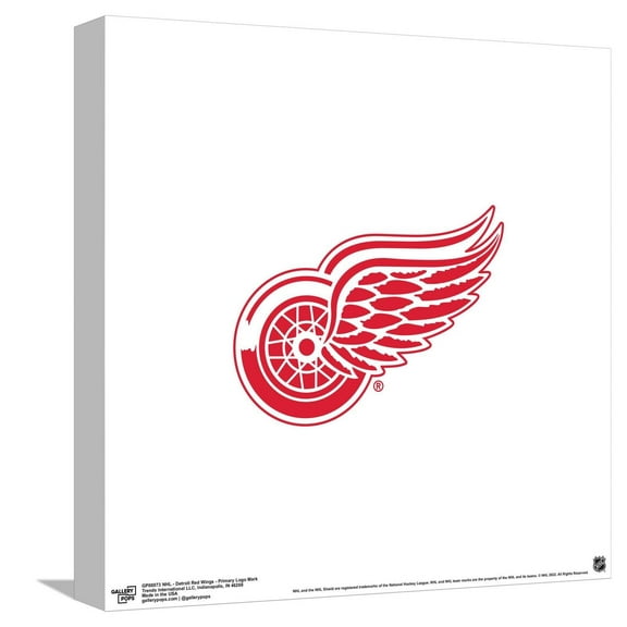 Gallery Pops NHL Detroit Red Wings - Primary Logo Mark Canvas Wall Art, Unframed Version, 12" x 12"