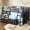 Black, variant on Twin Size Low Loft Bed with 7 Drawers & Bookshelf Reading Nook & Upholster Cushioned Seats LED Under-bed Play House Metal Platform Bed Small Space Furniture Blue