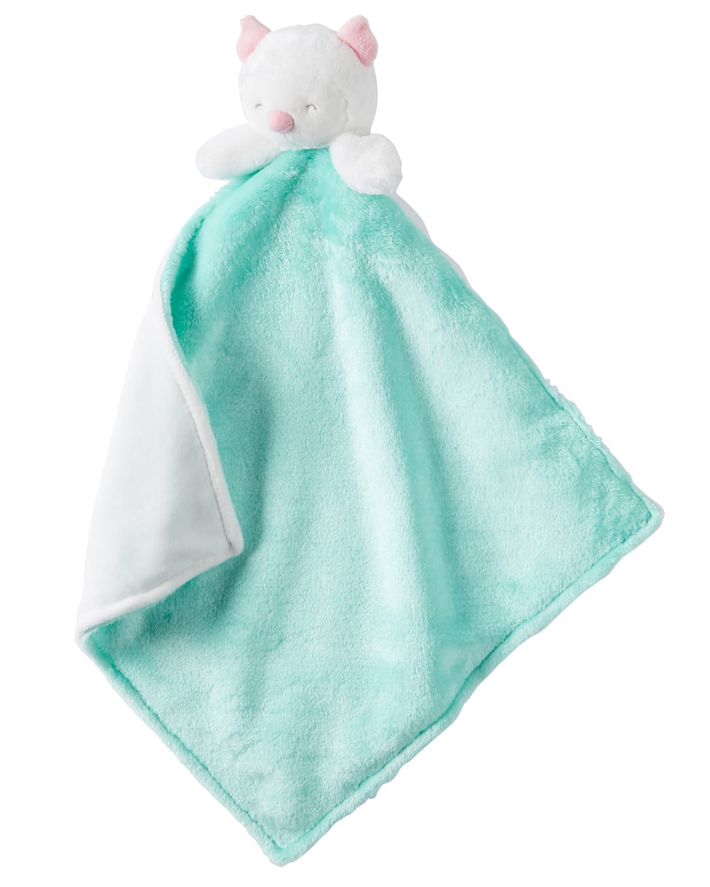 NWT Carters Aqua Blue Mint Green And White Owl Security Blanket Plush Baby Toy 