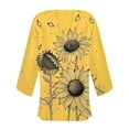 thumbnail image 4 of XIAfhje Womens Summer Cardigans Lightweight 3/4 Sleeve Floral Print Kimono Cardigan Loose Casual Beach Cover Up Blouse Tops, 4 of 5