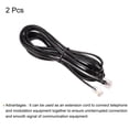 thumbnail image 3 of Uxcell Phone Extension Cord Telephone Cable Phone Line Cord RJ11 6P4C Plugs, Male to Male for Phone and Fax 2pcs Black 9.84 ft, 3 of 5