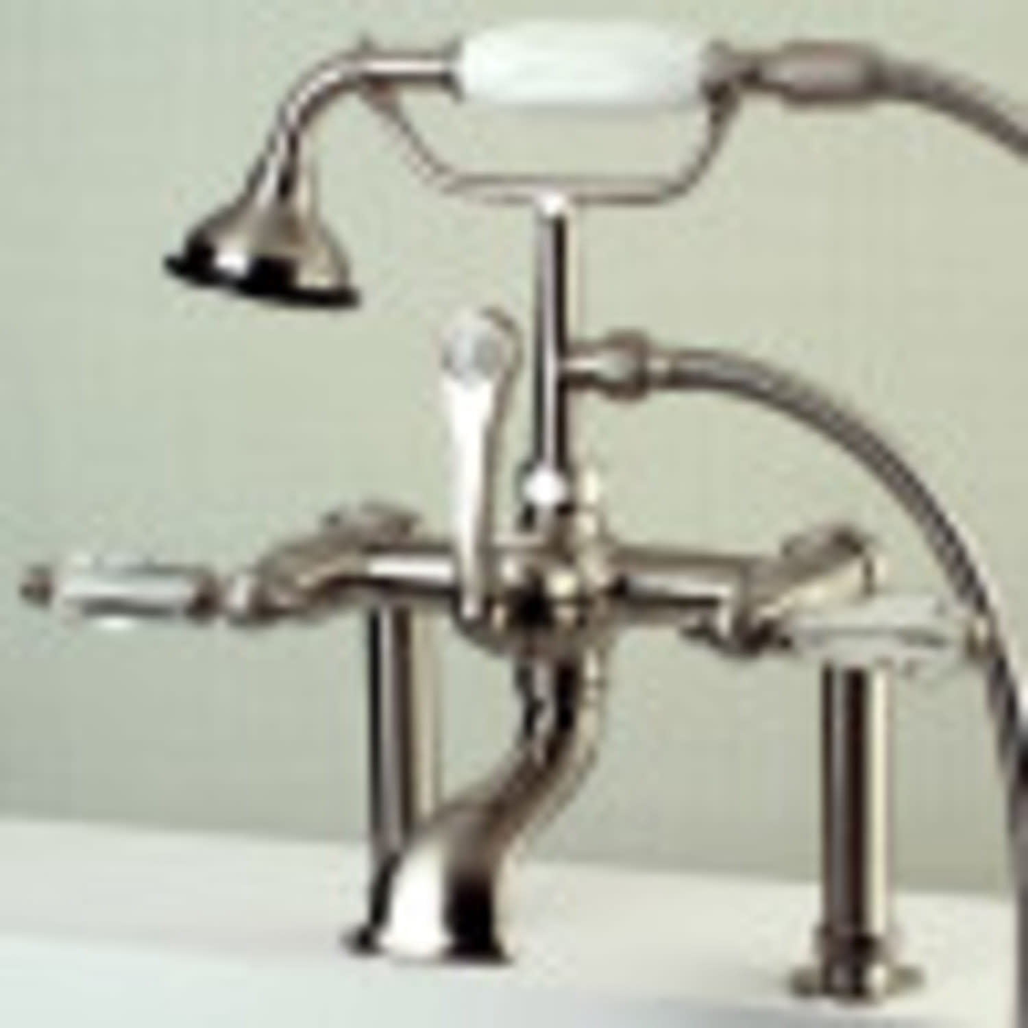 Kingston Brass Aqua Eden AE103T8WLL Wilshire Deck Mount Clawfoot Tub Faucet, Satin Nickel