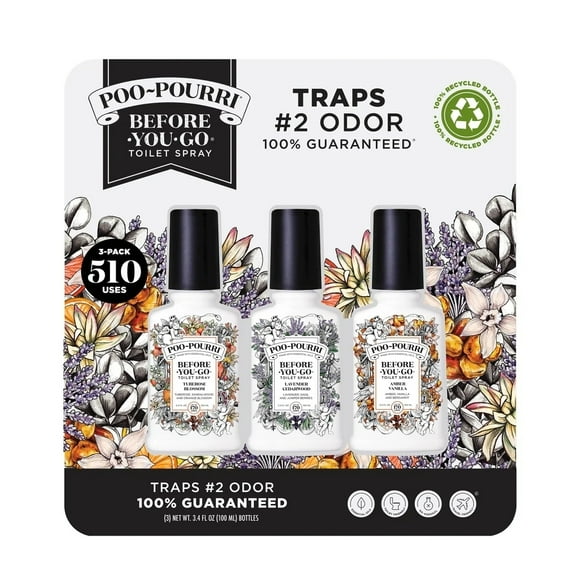 Poo-Pourri Toilet Spray, Variety Pack, 3.4 Fluid Ounce (3 Count)