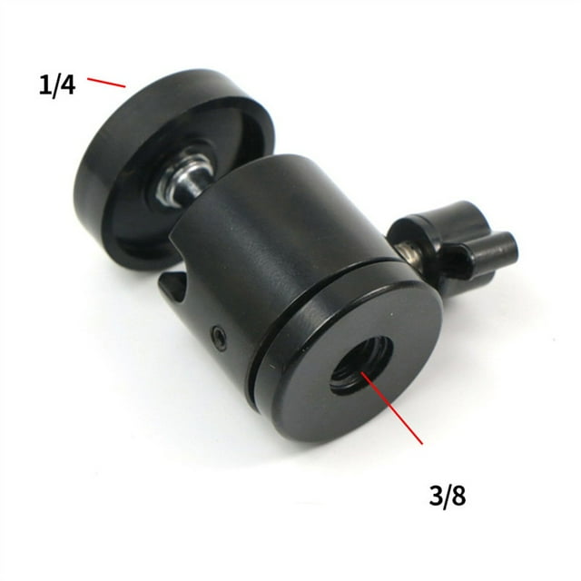 Mosiee Adaptateur de Tête de Boule Portable de Haute Qualité Ajustement d'Angle Rotation 1/4 360 Degrés Vis 3/8 pour Support de Micro de Caméra Reflex