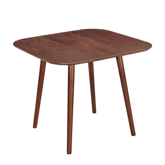 LiviNest Square Accent Table: Mid-Century Modern Design with Dark Walnut Finish & Solid Wood Construction - Compact 35x35 Inch Work Desk for Small Studio Office & Creative Workspace
