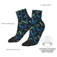 thumbnail image 6 of Rateoe Dinosaur Pattern Quarter Crew Socks,Toe Seamed Ankle Socks,Cotton Cushioned Breathable Athletic Crew Sports Socks, 6 of 7