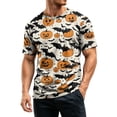 thumbnail image 4 of DORKASM Halloween Men's Shirts Short Sleeve Pumpkin Basic Shirts Crew Neck Skeleton Ghost Graphic Fall Winter T-Shirt Funny Print 2026 Comfy Blouse White XL, 4 of 6