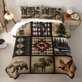 thumbnail image 2 of Homewish Rustic Lodge Cabin Twin Quilt Set,Hunting Mallard Duck Deer Bear Twin Coverlet Set,2pcs, 2 of 7