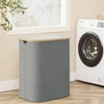 thumbnail image 3 of HBlife 150L Laundry Hamper with Lid, Large Laundry Basket with Bamboo Handles, Large Hampers for Laundry, Dirty Clothes Hamper with 2 Removable Inner Bags for Clothes Toys Towels, Gray, 3 of 6