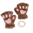 thumbnail image 2 of Kuymtek Guantes Peludos Dibujos Animados Pata Gato Regalos Gruesos Dedo para (café Claro), 2 of 9