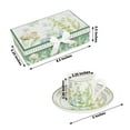 thumbnail image 3 of Efavormart Set of 2 Greenery Theme Porcelain Espresso Cups and Saucers with Matching Keepsake Gift Box, Bridal Shower Gift Set, 3 of 5