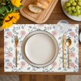 thumbnail image 4 of Red Blue Spring Floral Placemats Set of 4, Flowers Leaves Pastoral Botanical Placemats for Dining Table, Place Mats for Kitchen Tabletop, Waterproof Wipeable Dining Table Mats Set, 4 of 9