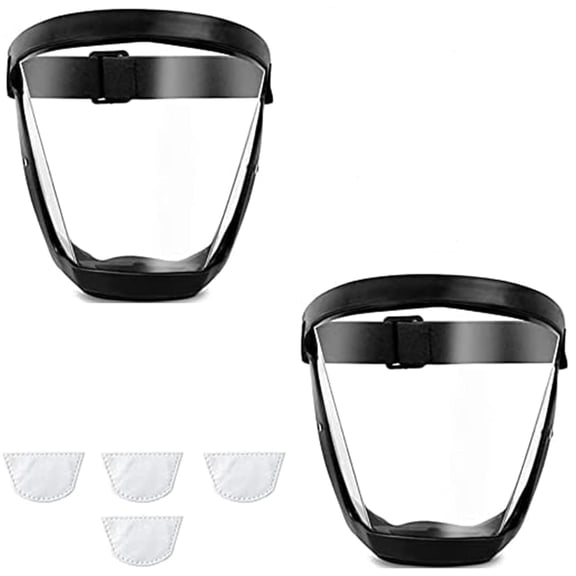 Super Protective Face Shield Anti-Fog Full Face High-Definition Protective All-Inclusive Face Protection for Adults (2*black)
