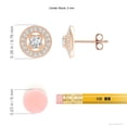 thumbnail image 2 of ANGARA Natural 0.21 Ct. Diamond Halo Earrings in 14K Rose Gold for Women, 2 of 7