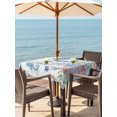 thumbnail image 3 of Outdoor Tablecloth with Umbrella Hole for Patio/Picnic/Party/Camping, Sea Turtle Coastal Waterproof Table Cloth Square Cover Washable, Beach Nautical Ocean Coral Seahorse (54"x 54"), 3 of 8