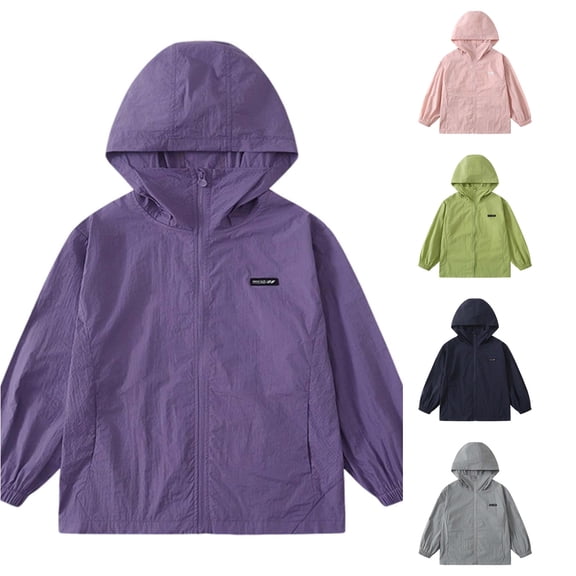 Girls Sun Jacket for Outdoor Activities Lightweight Hooded Coat with UPF50 Sun Casual Windbreaker for Kids Easy Care and Everyday Wear