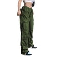 thumbnail image 2 of KOMOO Women Loose Cargo Pants High Waist Multi-Pocket Wide Leg Trousers Harajuku Long Pants, 2 of 8