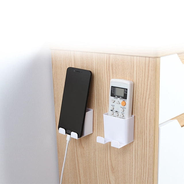 Hytrove 3Ud Organizador De Pared Beige Para Control Remoto Y Carga De Teléfono En ABS