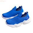 thumbnail image 2 of LYHaoo Boys Breathable Mesh Sneakers Lightweight Barefoot Slip-On Walking Shoes For Kids Outdoor Running,Blue,Sizes 13.5(7.87") Little Kid, 2 of 7