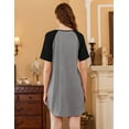 thumbnail image 5 of Ekouaer Nightgowns for Women 3 Pack Sleep Shirts Short Sleeve Nightshirt Pullover Nightdress Soft Sleepwear, 5 of 6