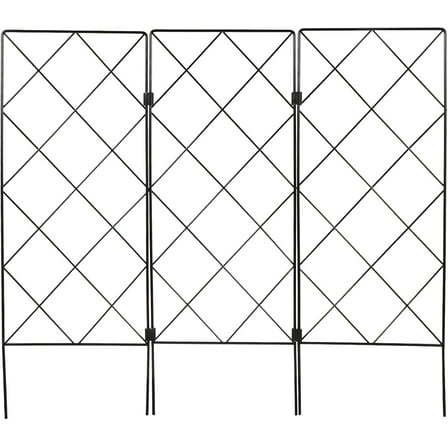ABPETE Metal Garden Trellis for Climbing Plants, Decorative Plant Trellis Foldable Plants Support Lattice Metal Plant Frame for Climbing Vines Flower Vegetables - 23.6×20.8 inches