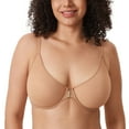 thumbnail image 2 of DELIMIRA Women's Posture Front Closure Bras Sheer Mesh Plus Size Underwire Unlined Bra, 2 of 5