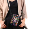 thumbnail image 4 of HELLHERO Floral Skull Design Crossbody Sling Bags Polyester Adjustable Strap Cross Body Purse for Travel Daily Use, 4 of 7