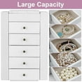 thumbnail image 3 of White Jewelry Box Wood for Women, 6-Layer Large Organizer Box with Mirror & 5 Drawers for Rings, Earrings, Necklaces, White, 3 of 19