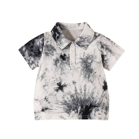 

Toddler Clothes Printed Kids T-shirt Sleeve Boys Tops Baby Tie-dye Short Boys Tops
